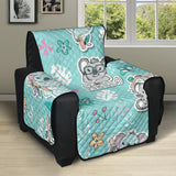 Cute koalas blue background pattern Recliner Cover Protector