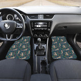 Raccoon Tropical Leaves Pattern Front Car Mats
