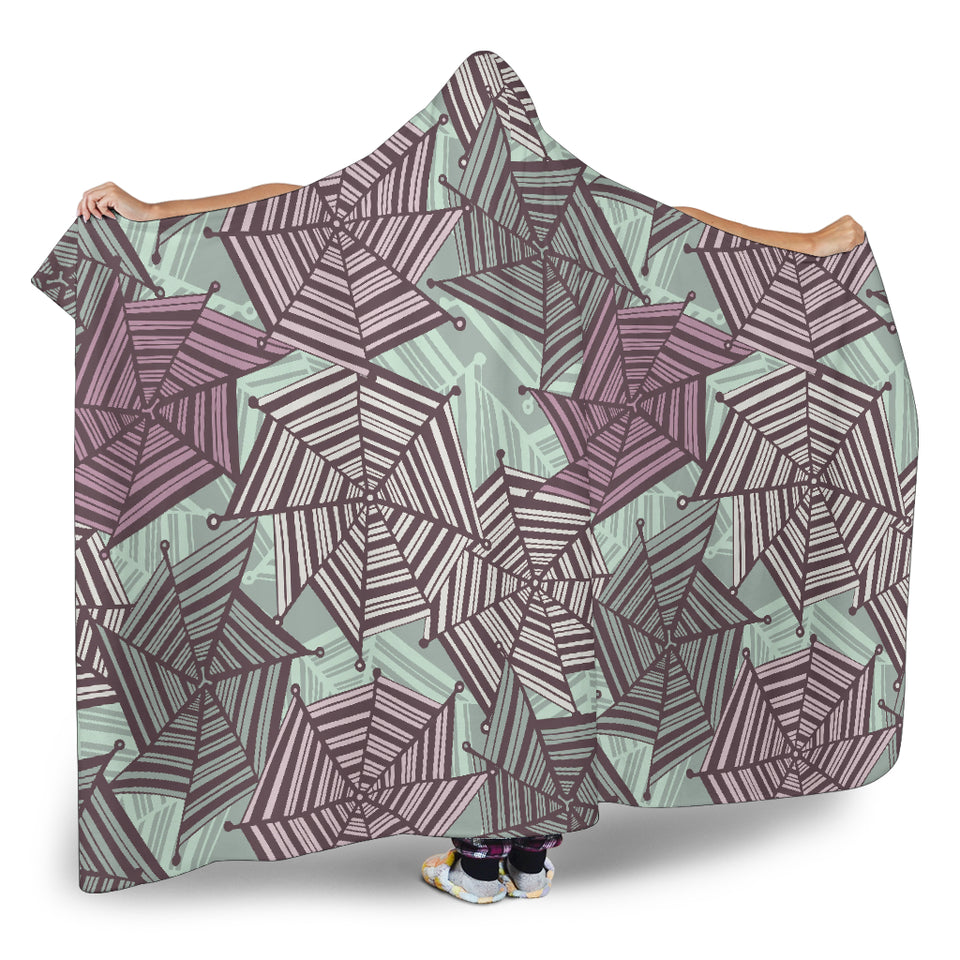 Spider Web Cobweb Design Color Pattern Hooded Blanket