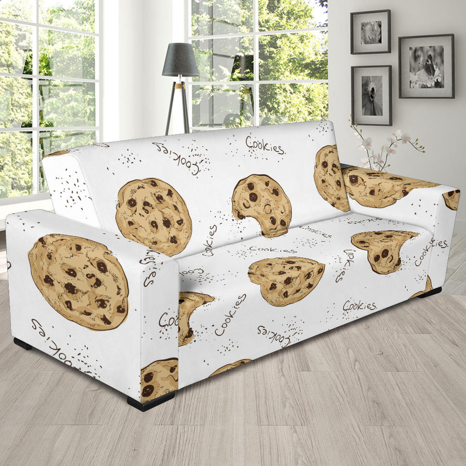 Sketch Style Cookie Pattern Sofa Slipcover