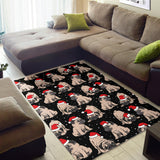 Christmas Pugs Santa_S Red Cap Pattern Area Rug