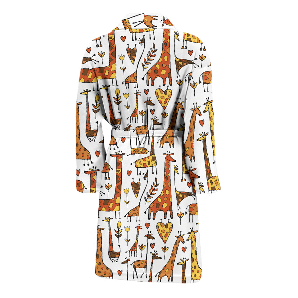 Giraffe Pattern Print Design 04 Men's Bathrobe