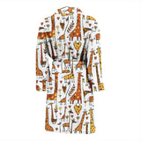 Giraffe Pattern Print Design 04 Men's Bathrobe