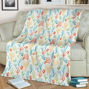 Coral Reef Pattern Print Design 02 Premium Blanket