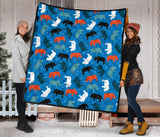 Colorful Rhino Pattern Premium Quilt