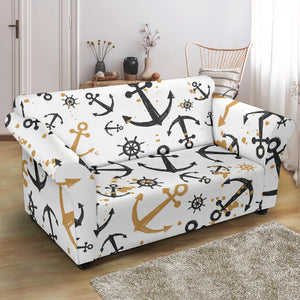Anchors Rudders Pattern Loveseat Couch Slipcover