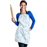Dolphin Blue Striped Background Adjustable Apron