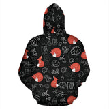 Fox Sleeping Fox Pattern Zip Up Hoodie