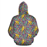 Cute Yellow Monkey Leaves Pattern Men Women Pullover Hoodie