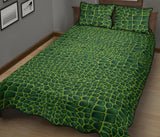 Crocodile Skin Printed Quilt Bed Set