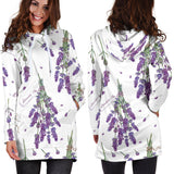 Lavender Flower Design Pattern Women'S Hoodie Dress