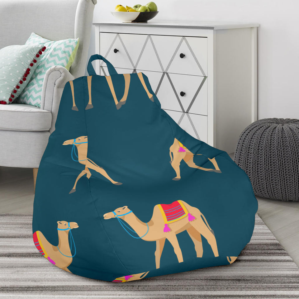 Camel Pattern Blue Blackground Bean Bag Cover