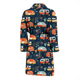 Camper Van Pattern Print Design 05 Men's Bathrobe
