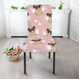 Cute Unicorn Pug Pattern Dining Chair Slipcover