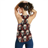 Red snake skull pattern Women Racerback Tank Top