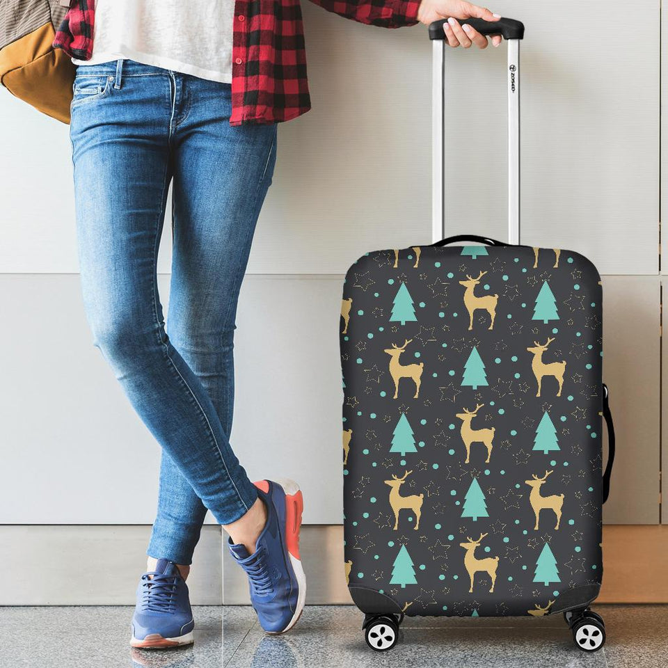 Deers Star Tree Pattern Cabin Suitcases Luggages
