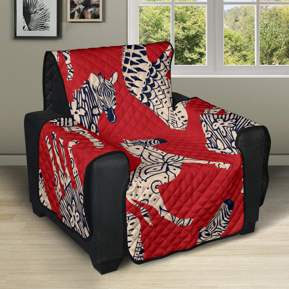 Zebra abstract red background Recliner Cover Protector