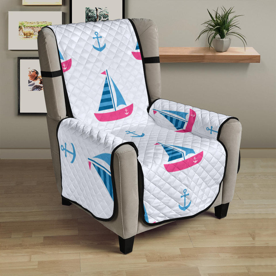 Sailboat anchor pattern Chair Cover Protector