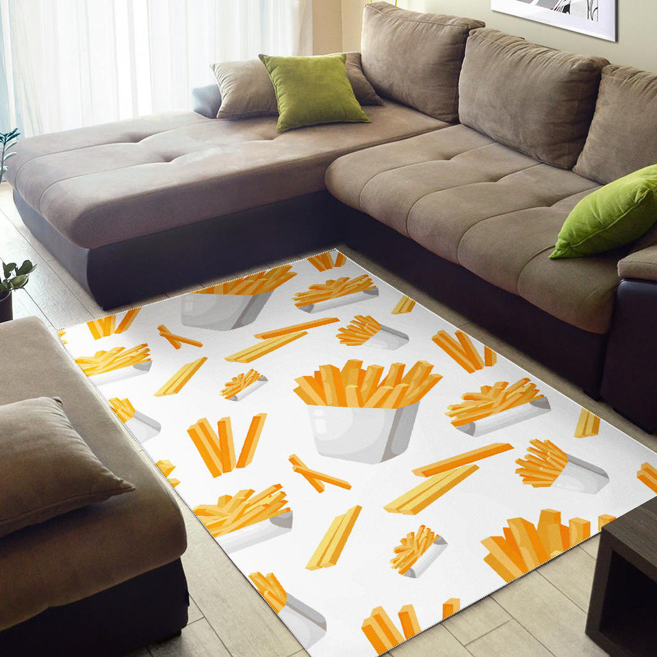 French Fries White Paper Box Pattern Area Rug