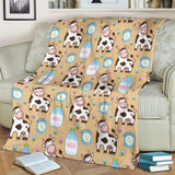 Cow Bottle Of Milk Pattern Premium Blanket