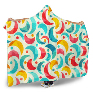 Colorful Moon Pattern Hooded Blanket