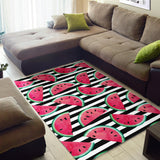 Watercolor Paint Textured Watermelon Pieces Area Rug