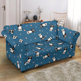 Cute Boston Terrier Dog Spattern Loveseat Couch Slipcover