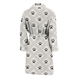 Dog Paws Pattern Print Design 03 Men's Bathrobe