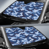 Blue Camo Camouflage Pattern Car Sun Shade