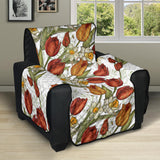 Red tulips and daffodils pattern Recliner Cover Protector