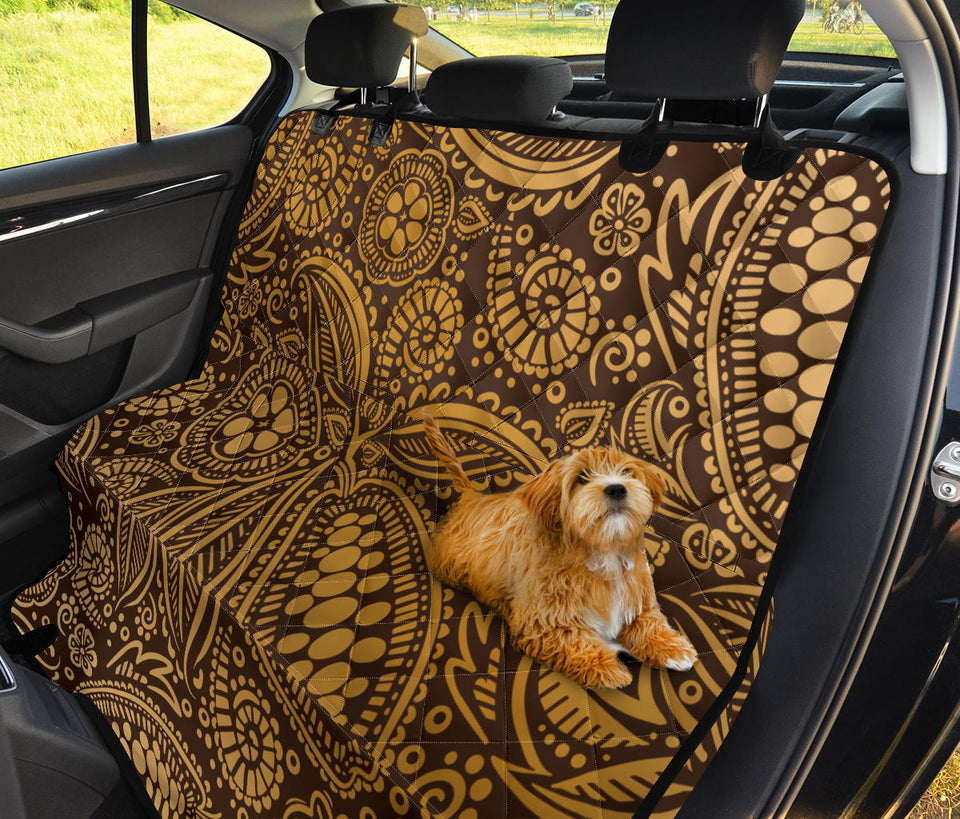 Cocoa Beans Tribal Polynesian Pattern Background Dog Car Seat Covers