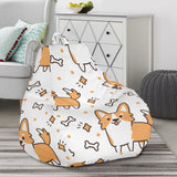 Cute Corgi Heart Star Bone Pattern Bean Bag Cover