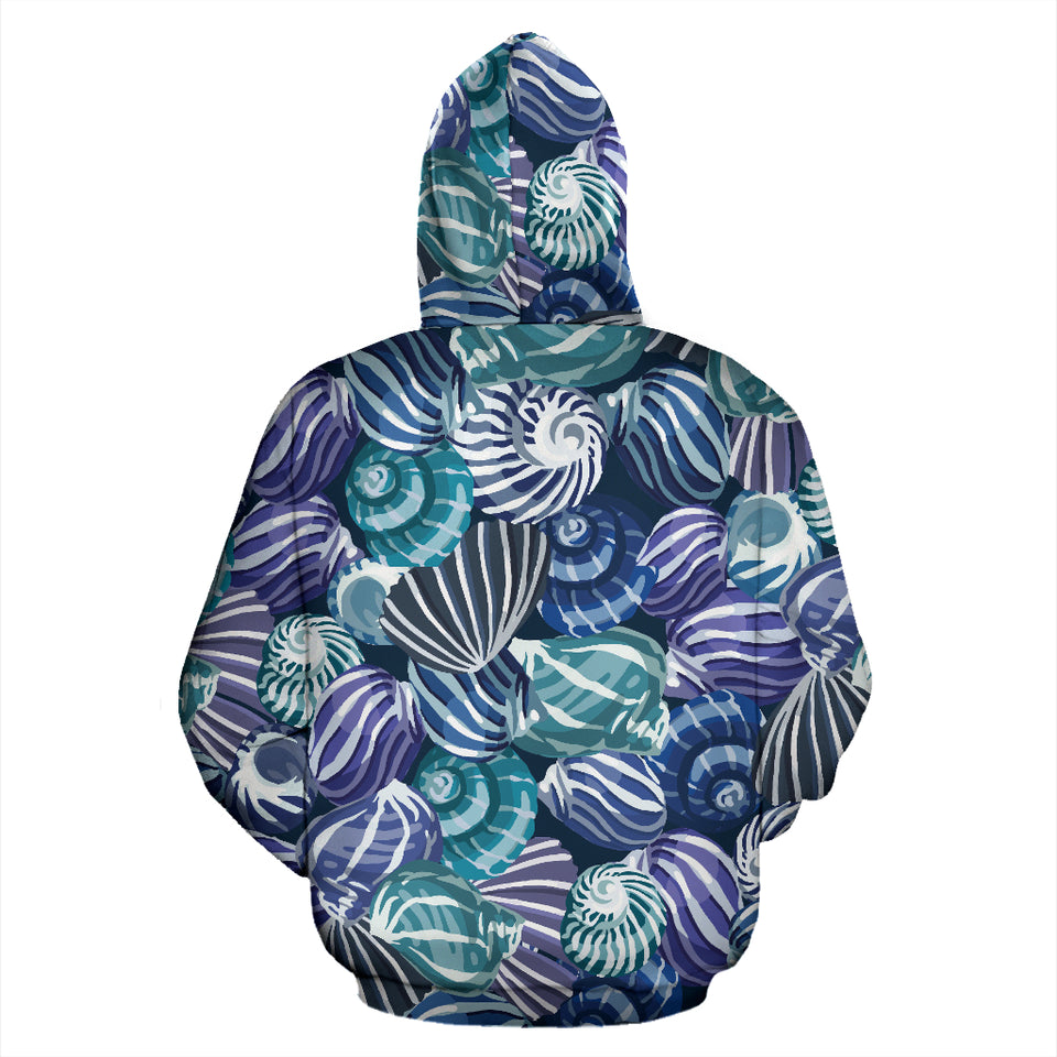 Shell Design Pattern Zip Up Hoodie