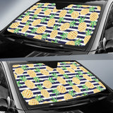 Pineapples Pattern Striped Background Car Sun Shade
