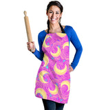 Moon Pink Rose Background Adjustable Apron