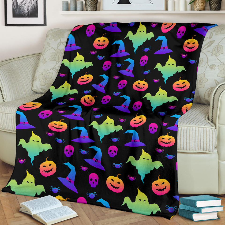 Colorful Halloween Background Premium Blanket