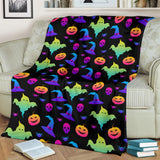 Colorful Halloween Background Premium Blanket