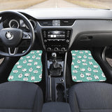 Cute Sheep Green Background Front Car Mats