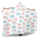 Cute Rainbow Clound Pattern Hooded Blanket