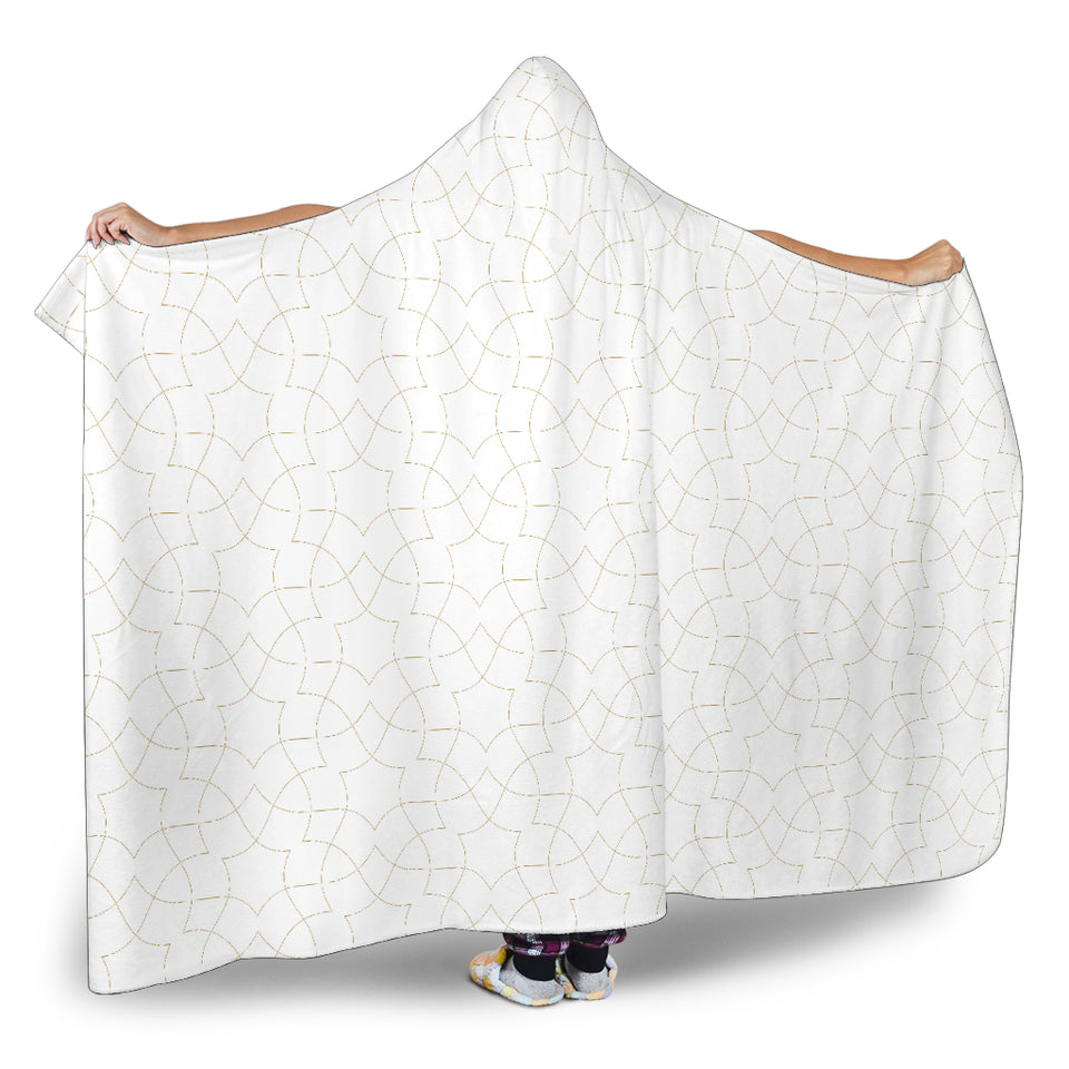 Arabic White Pattern Hooded Blanket