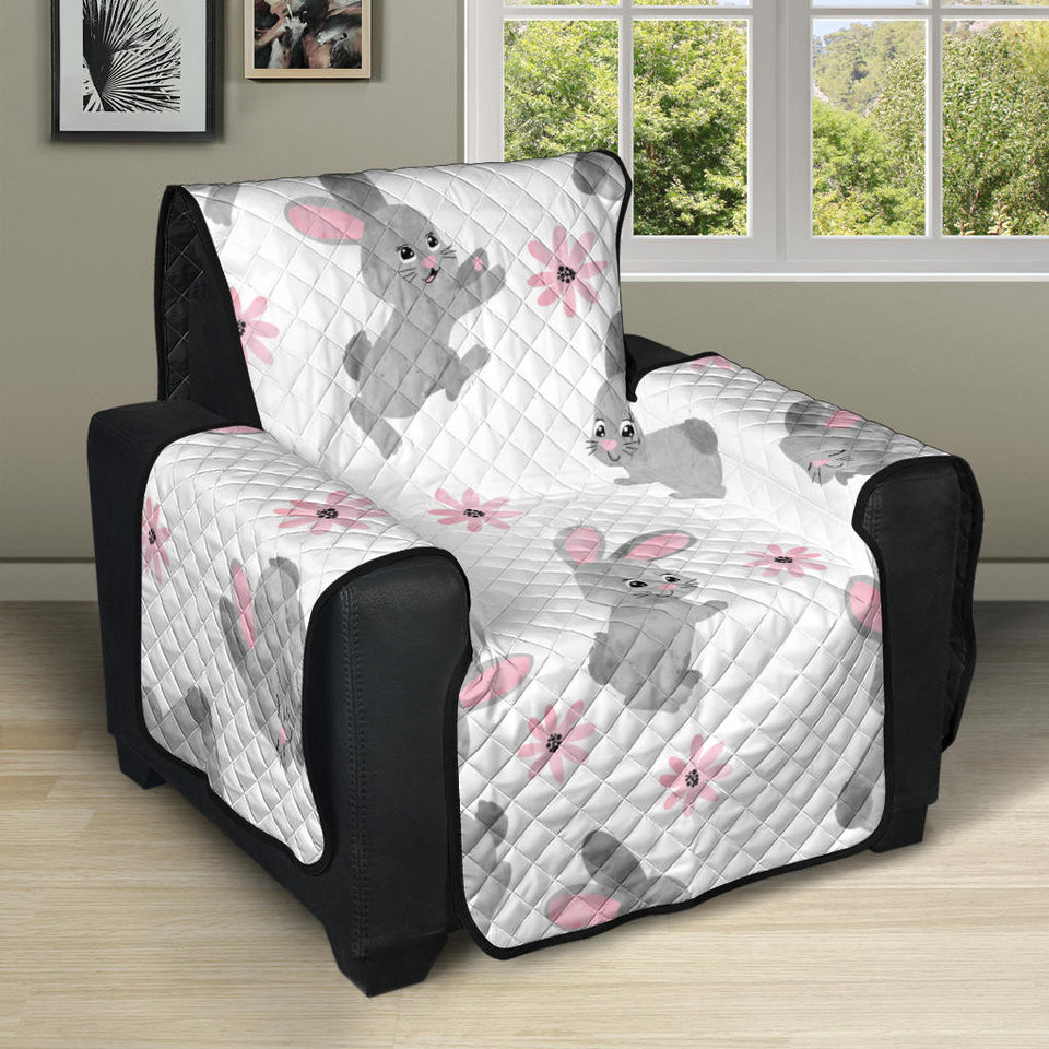 Watercolor cute rabbit pattern Recliner Cover Protector