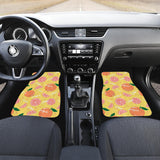 Grapefruit Yellow Background Front Car Mats