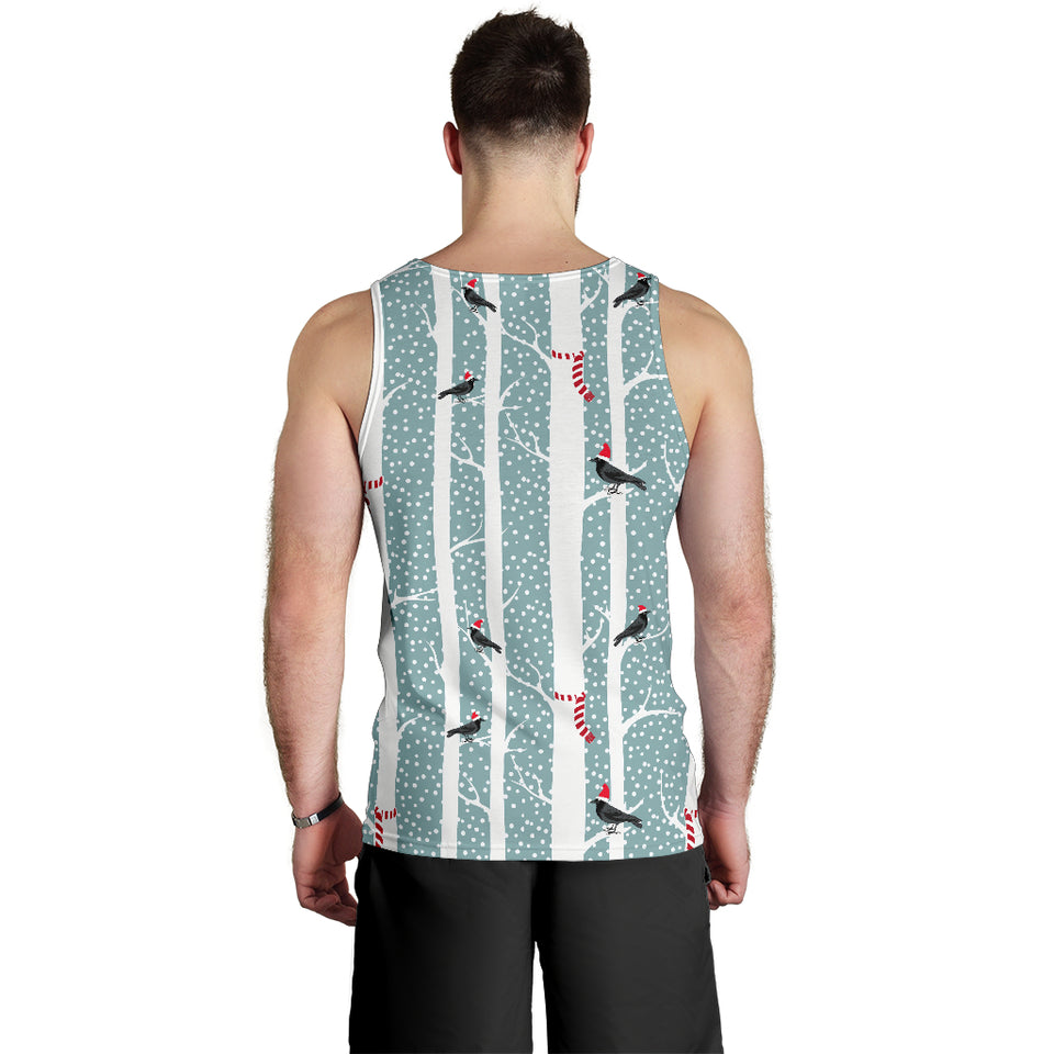 Crows christmas hat scarf Men Tank Top