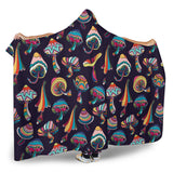 Colorful Mushroom Pattern Hooded Blanket