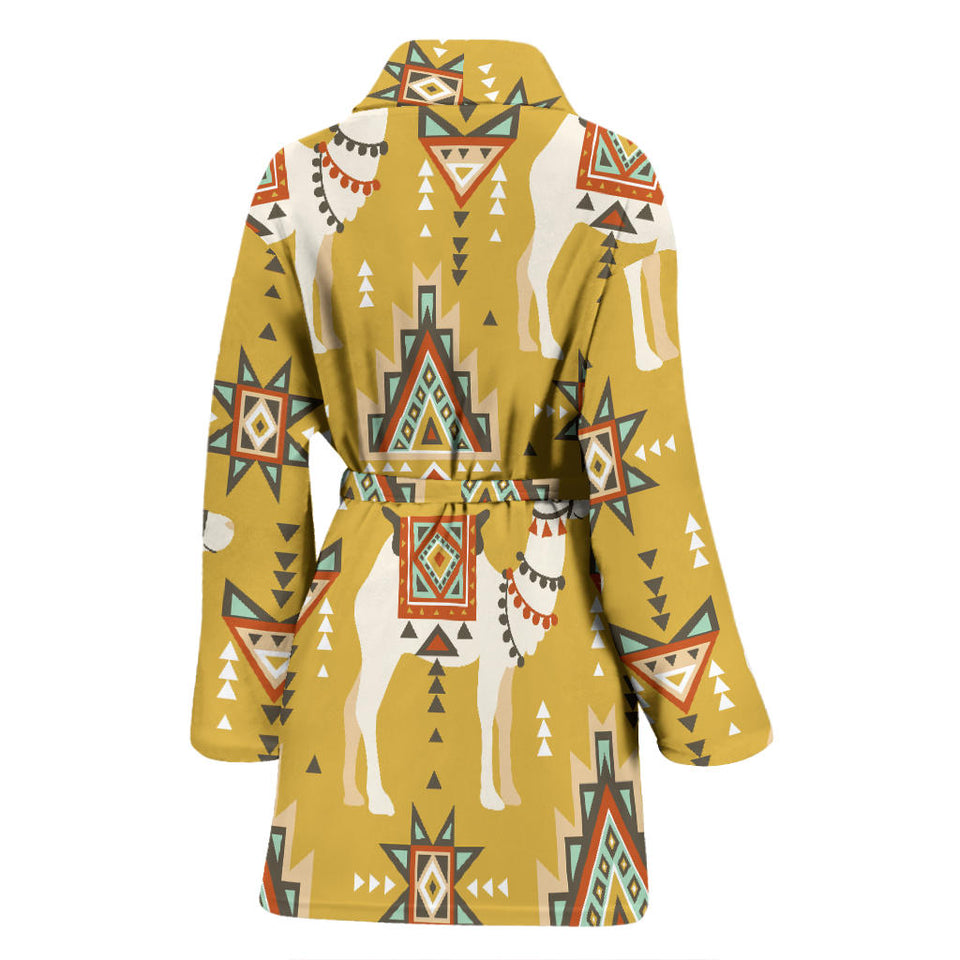 Camels Ethnic Motif Pattern Women'S Bathrobe