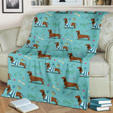 Dachshund Decorative Background Premium Blanket