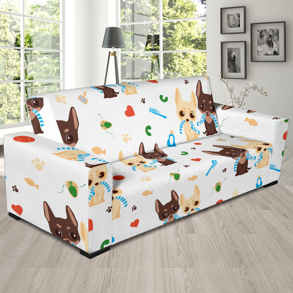 Cute Chihuahua Dog Pattern Sofa Slipcover