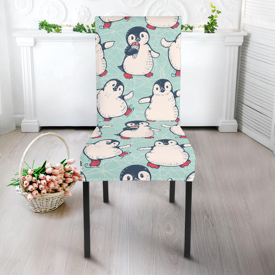 Cute Penguin Pattern Dining Chair Slipcover