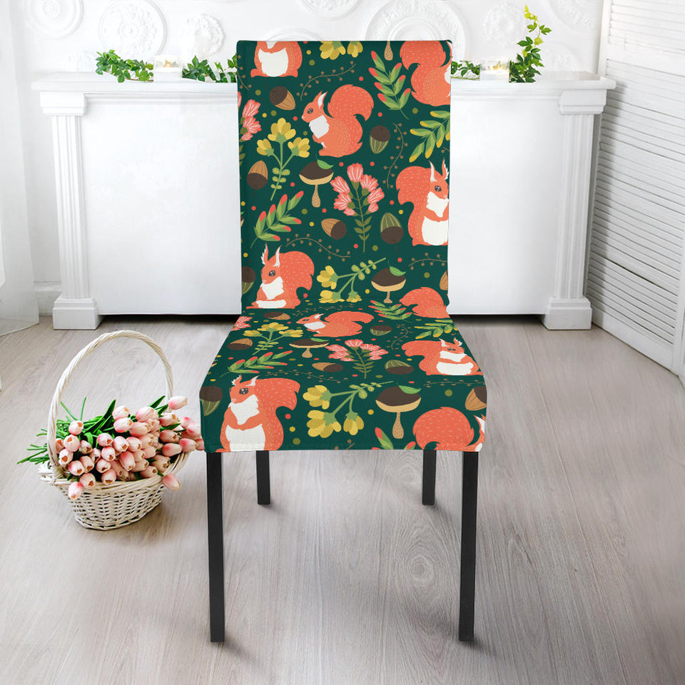 Squirrel Pattern Print Design 03 Dining Chair Slipcover