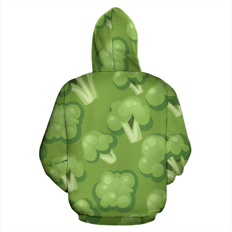 Broccoli Pattern Green Background Men Women Pullover Hoodie